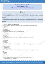 Đề thi giữa kì 1 Sinh 11 Kết nối tri thức - Đề số 8